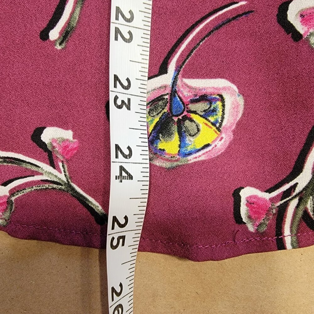 C&E (Cooper & Ella) Size S Burgundy Floral Sleeveless Blouse, Exc. Used Cond. - Picture 10 of 13